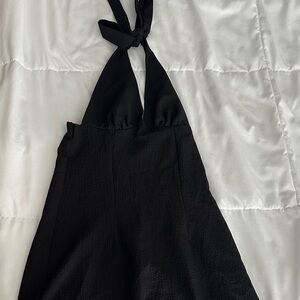 Divided Black Backless Dress